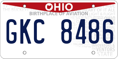OH license plate GKC8486