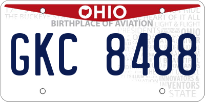 OH license plate GKC8488