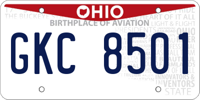 OH license plate GKC8501