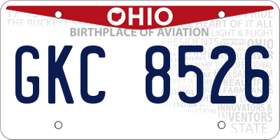 OH license plate GKC8526