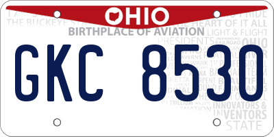 OH license plate GKC8530