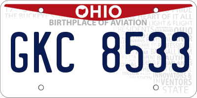 OH license plate GKC8533