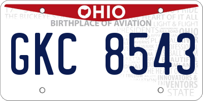 OH license plate GKC8543