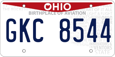 OH license plate GKC8544