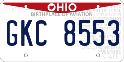 OH license plate GKC8553
