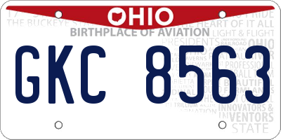 OH license plate GKC8563