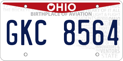 OH license plate GKC8564