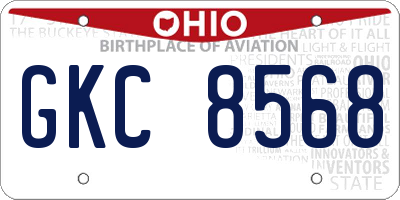 OH license plate GKC8568