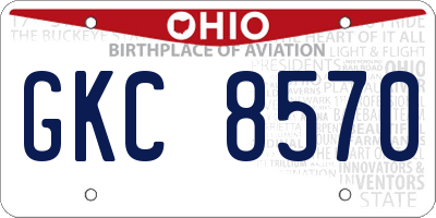 OH license plate GKC8570