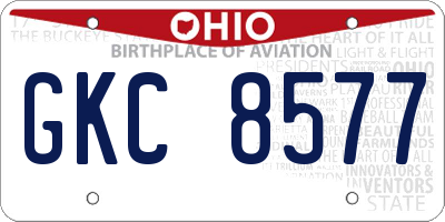 OH license plate GKC8577
