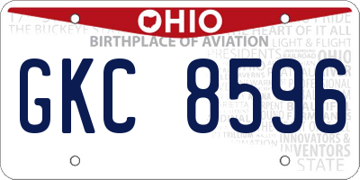 OH license plate GKC8596