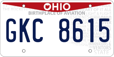 OH license plate GKC8615