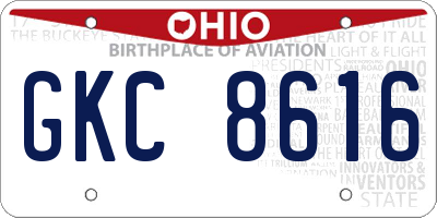 OH license plate GKC8616
