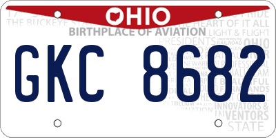 OH license plate GKC8682