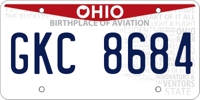 OH license plate GKC8684