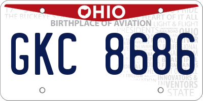 OH license plate GKC8686
