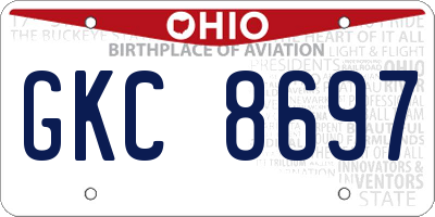 OH license plate GKC8697