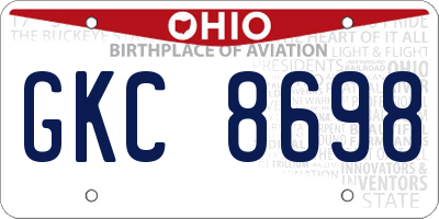 OH license plate GKC8698