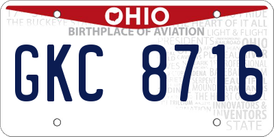 OH license plate GKC8716