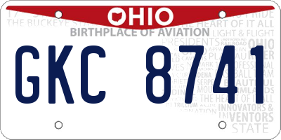 OH license plate GKC8741