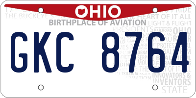 OH license plate GKC8764