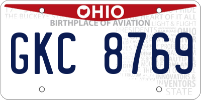 OH license plate GKC8769