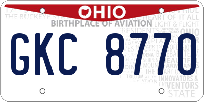 OH license plate GKC8770