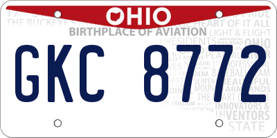 OH license plate GKC8772
