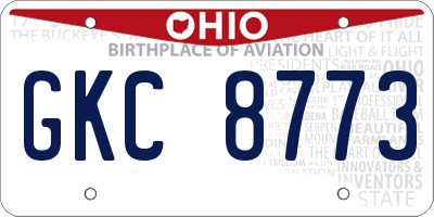 OH license plate GKC8773