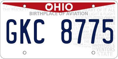 OH license plate GKC8775