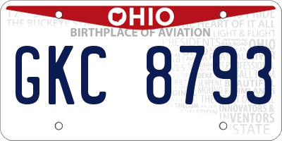 OH license plate GKC8793