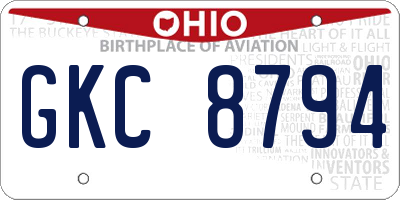 OH license plate GKC8794