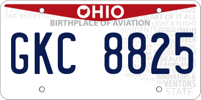 OH license plate GKC8825