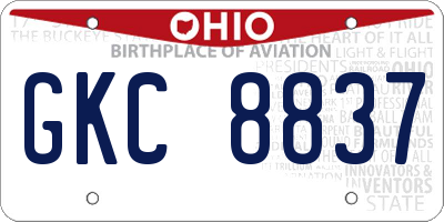OH license plate GKC8837
