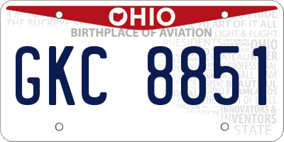 OH license plate GKC8851