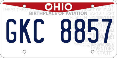 OH license plate GKC8857