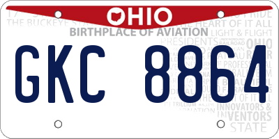 OH license plate GKC8864