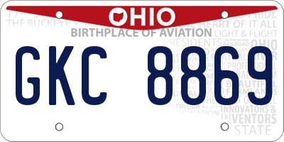 OH license plate GKC8869