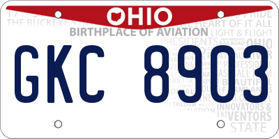 OH license plate GKC8903