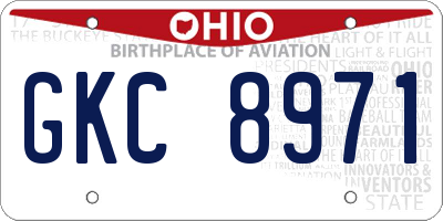 OH license plate GKC8971