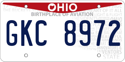 OH license plate GKC8972
