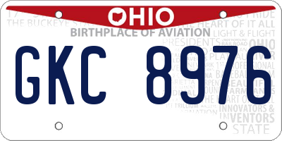 OH license plate GKC8976