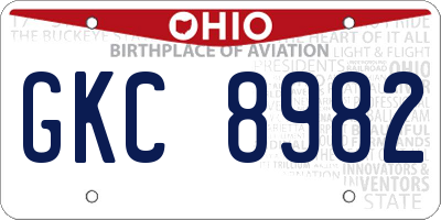 OH license plate GKC8982