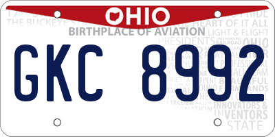 OH license plate GKC8992