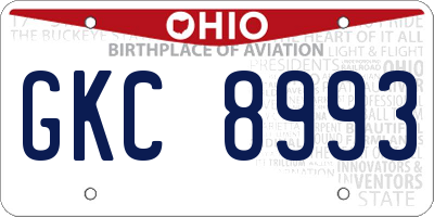 OH license plate GKC8993