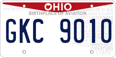 OH license plate GKC9010