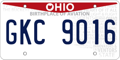 OH license plate GKC9016