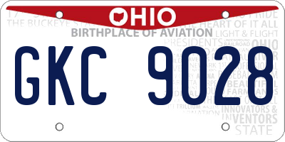 OH license plate GKC9028