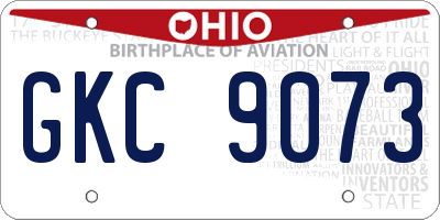 OH license plate GKC9073