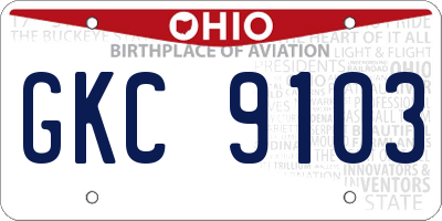 OH license plate GKC9103